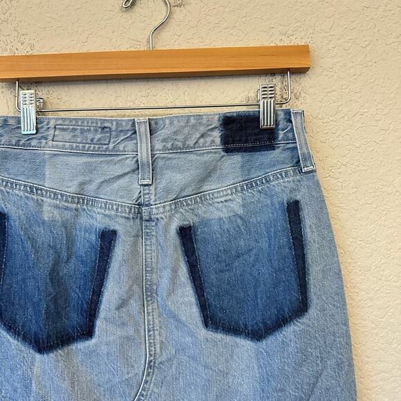 ADRIANO GOLDSCHMIED The Sandy Mini Skirt Blue Denim Frayed Grunge - Picture 8 of 12